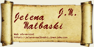 Jelena Malbaški vizit kartica
